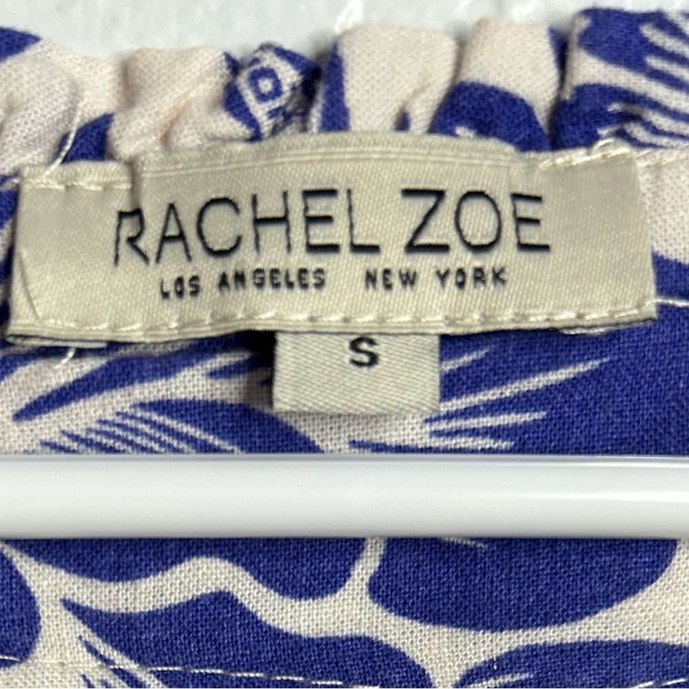 Rachel Zoe Blue & White Floral Puff Sleeve Crop Blouse – Size S - Picture 5 of 5